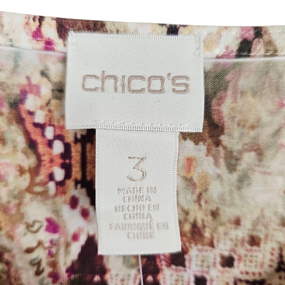 Chico's V-Neck Printed Asymmetrical Top NWT - Picture 3 of 9